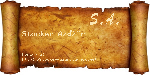 Stocker Azár névjegykártya